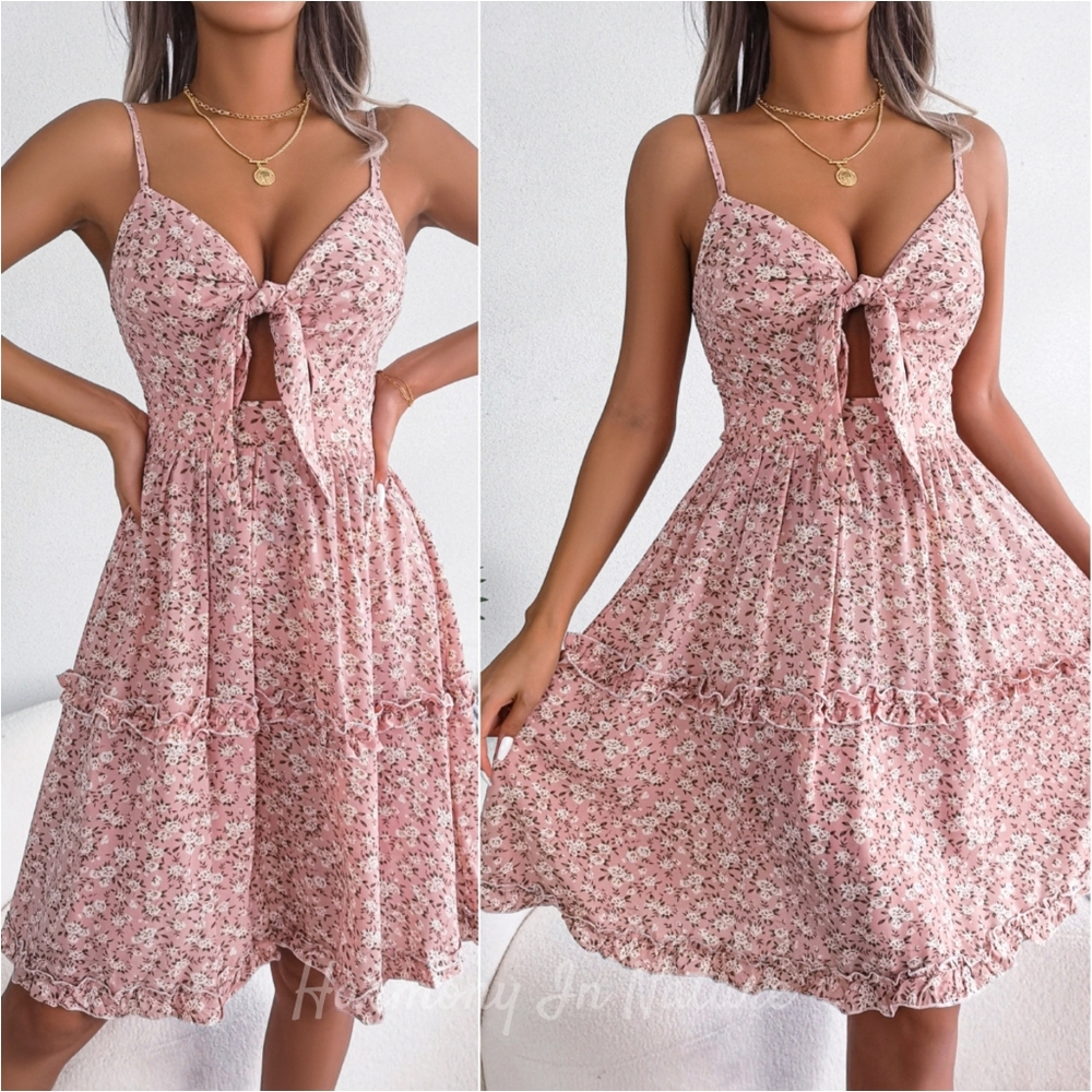 Eden Floral Cutout Mini Dress - Blush